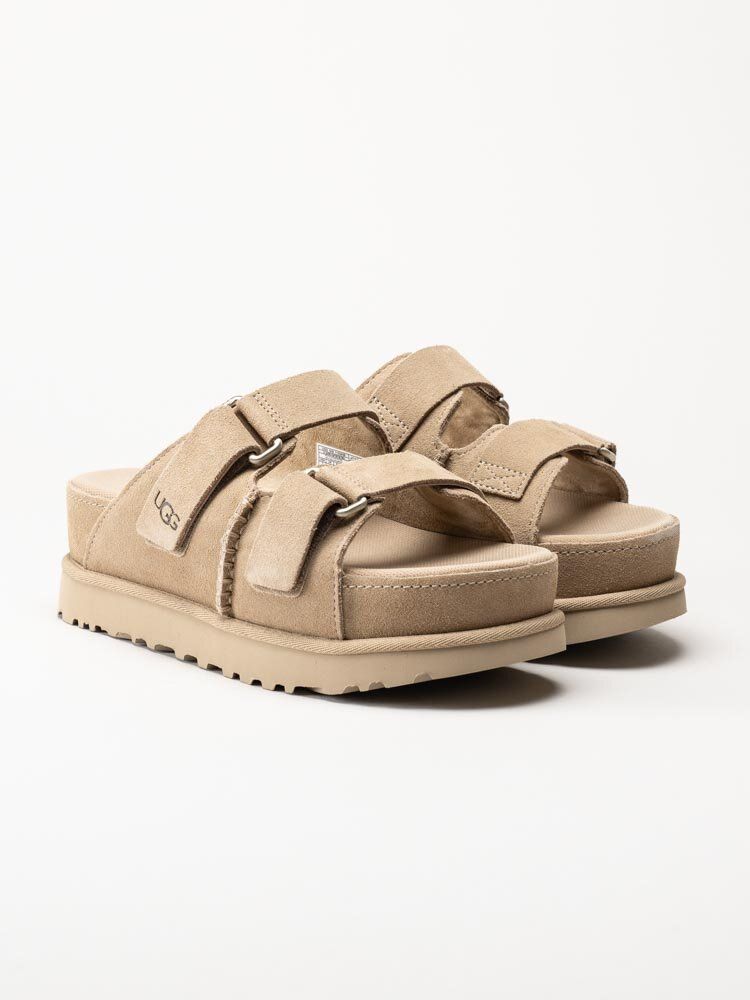 UGG - W Goldenstar Hi Slide - Beige slip in platåsandaler