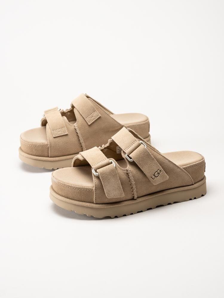 UGG - W Goldenstar Hi Slide - Beige slip in platåsandaler