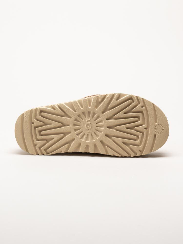 UGG - W Goldenstar Cross Slide - Beige slip in sandaler i mocka