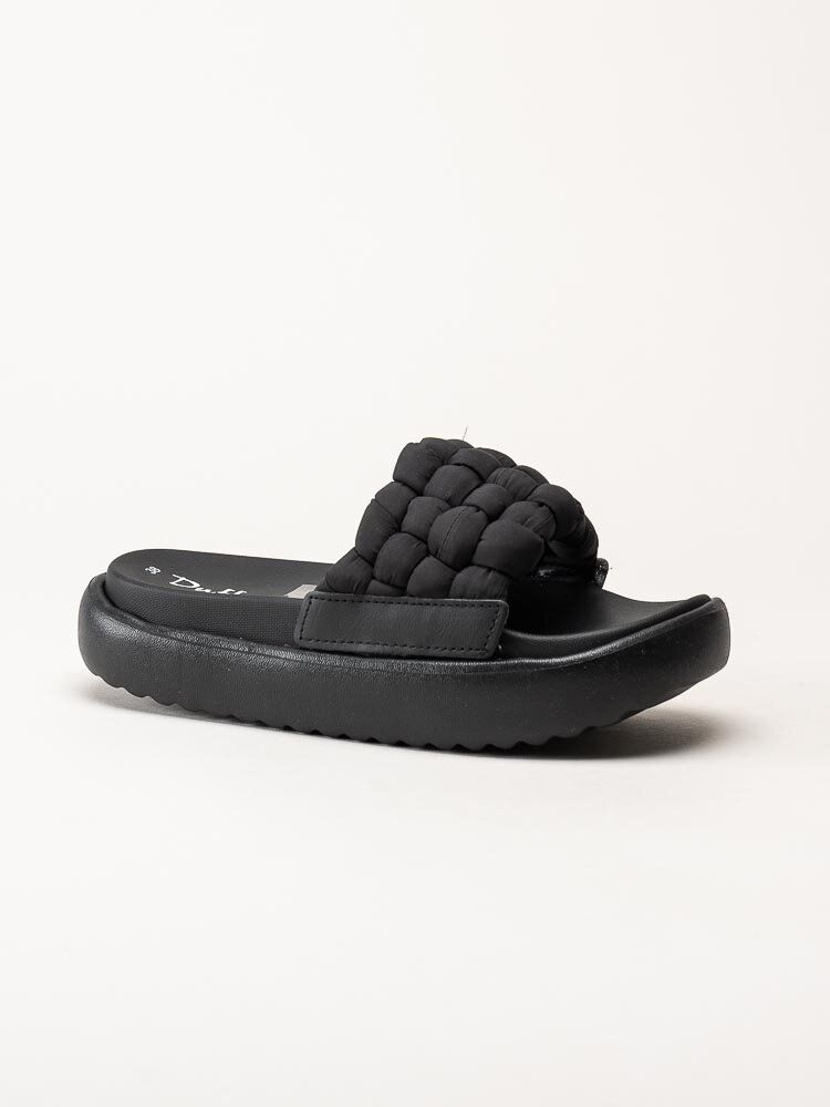 Duffy - Svarta slip in sandaler med platå