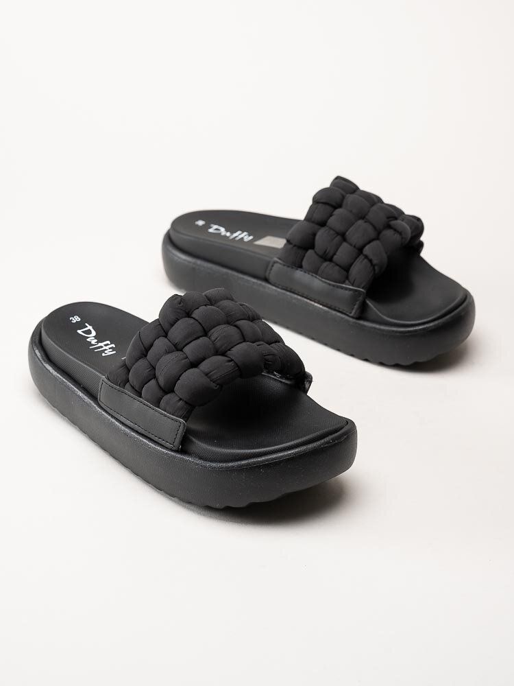 Duffy - Svarta slip in sandaler med platå