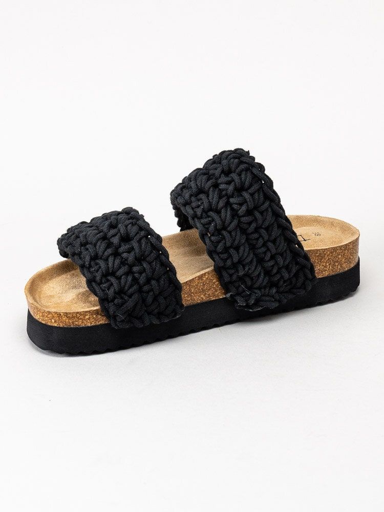 Duffy - Svarta slip in sandaler grovt virkade