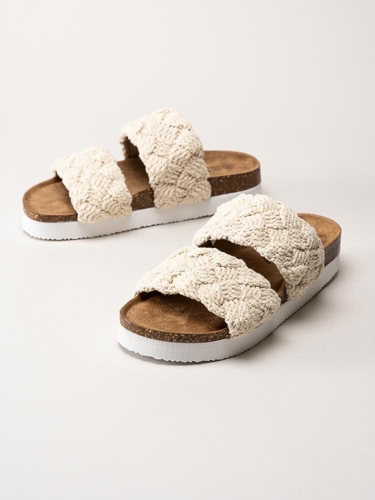 Exani - Leia - Off white slip in sandaler