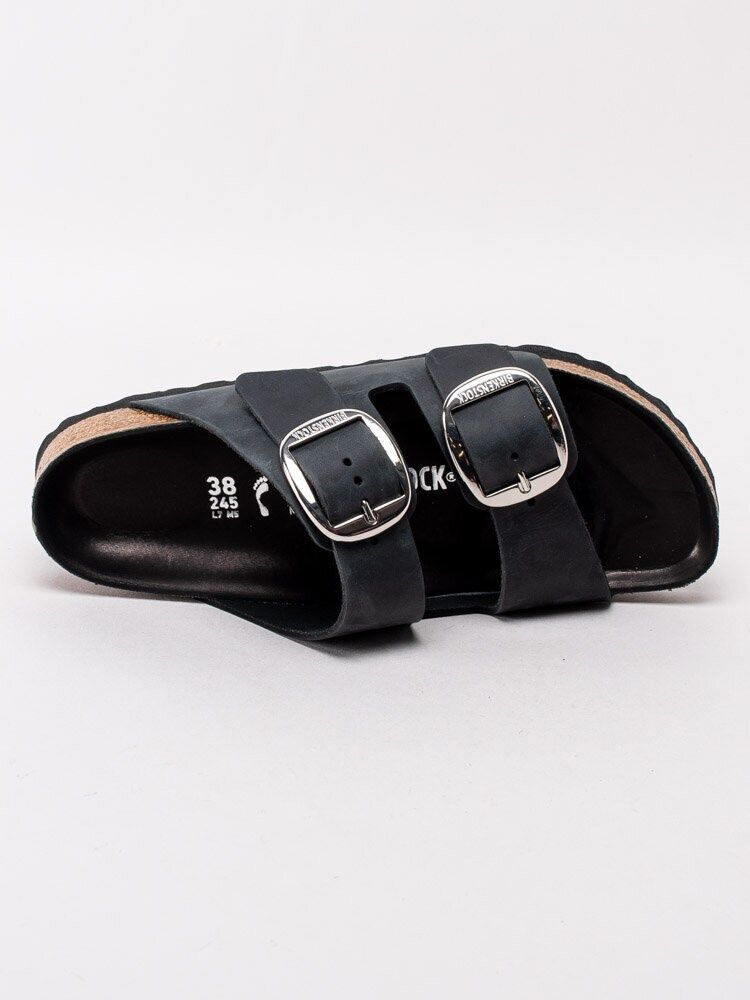 Birkenstock - Arizona Big Buckle Narrow - Svarta slip in sandaler med stora spännen