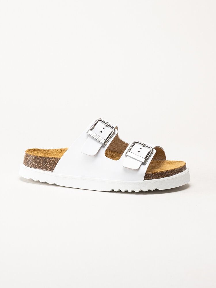 Scholl - Malerra AD - Vita slip i sandaler i skinn