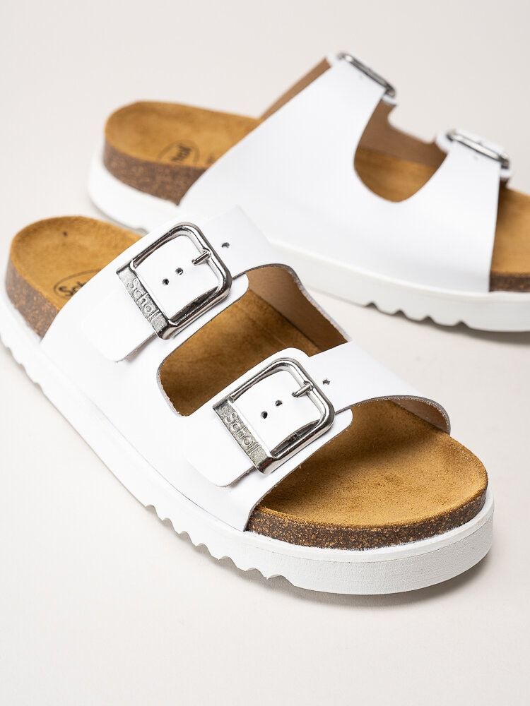 Scholl - Malerra AD - Vita slip i sandaler i skinn