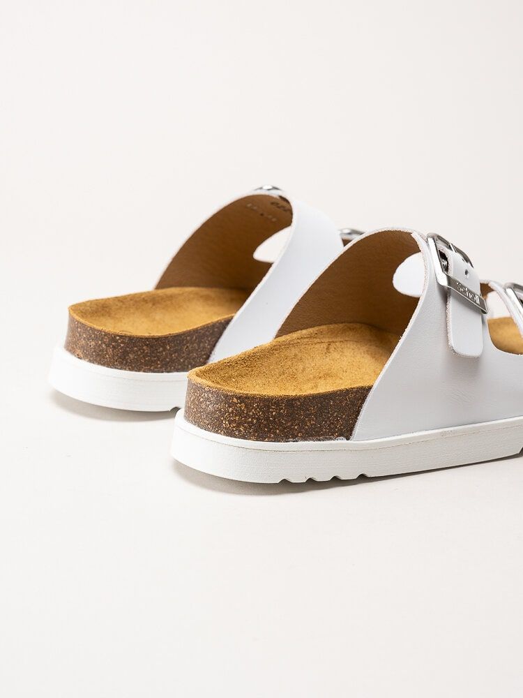 Scholl - Malerra AD - Vita slip i sandaler i skinn