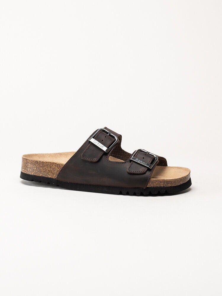 Scholl - Malaren Low AD - Bruna slip in sandaler i oljad nubuck