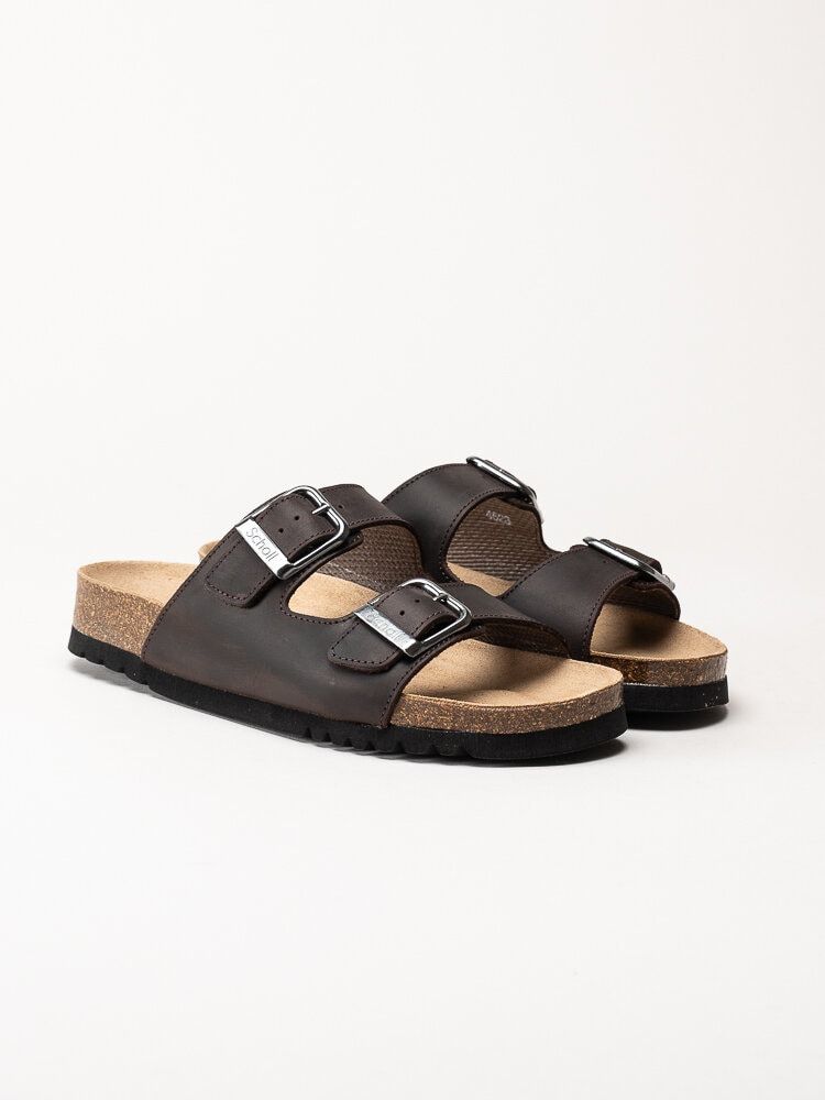 Scholl - Malaren Low AD - Bruna slip in sandaler i oljad nubuck