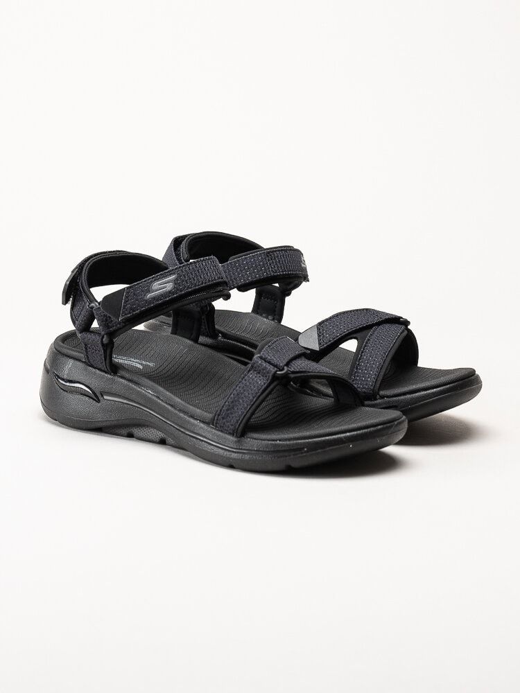Skechers - GoWalk Arch Fit Sandal - Svarta sportiga sandaler i textil