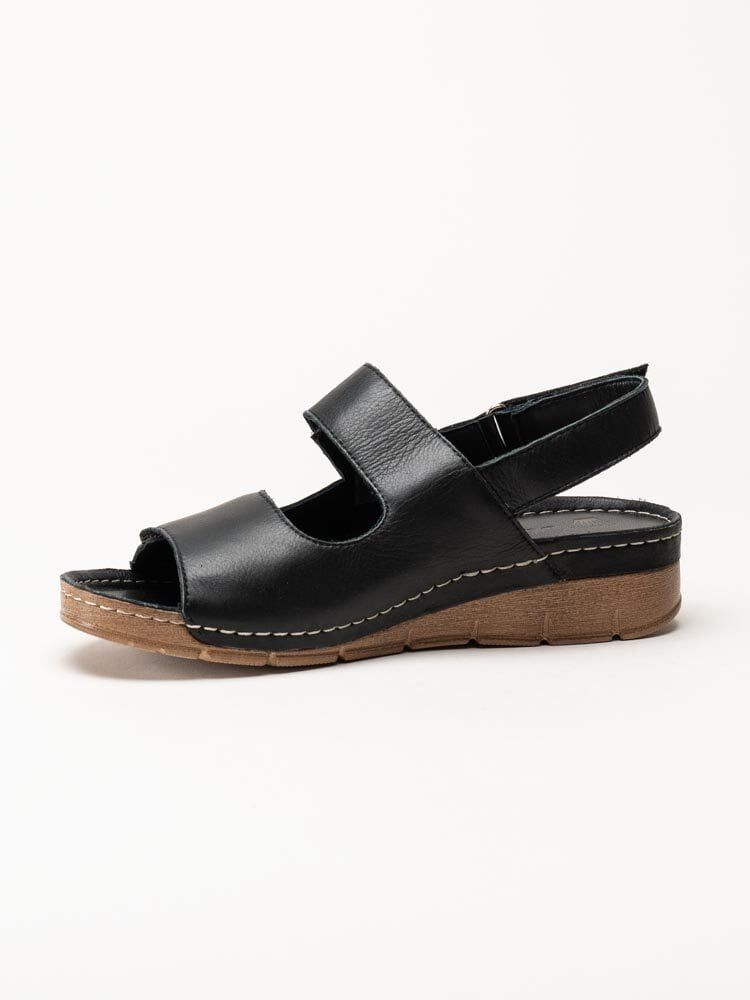 Charlotte of Sweden - Svarta sandaler i skinn