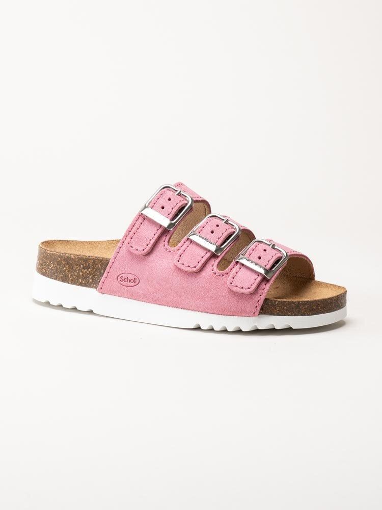 Scholl - Rio WG AD - Rosa slip in sandaler i mocka