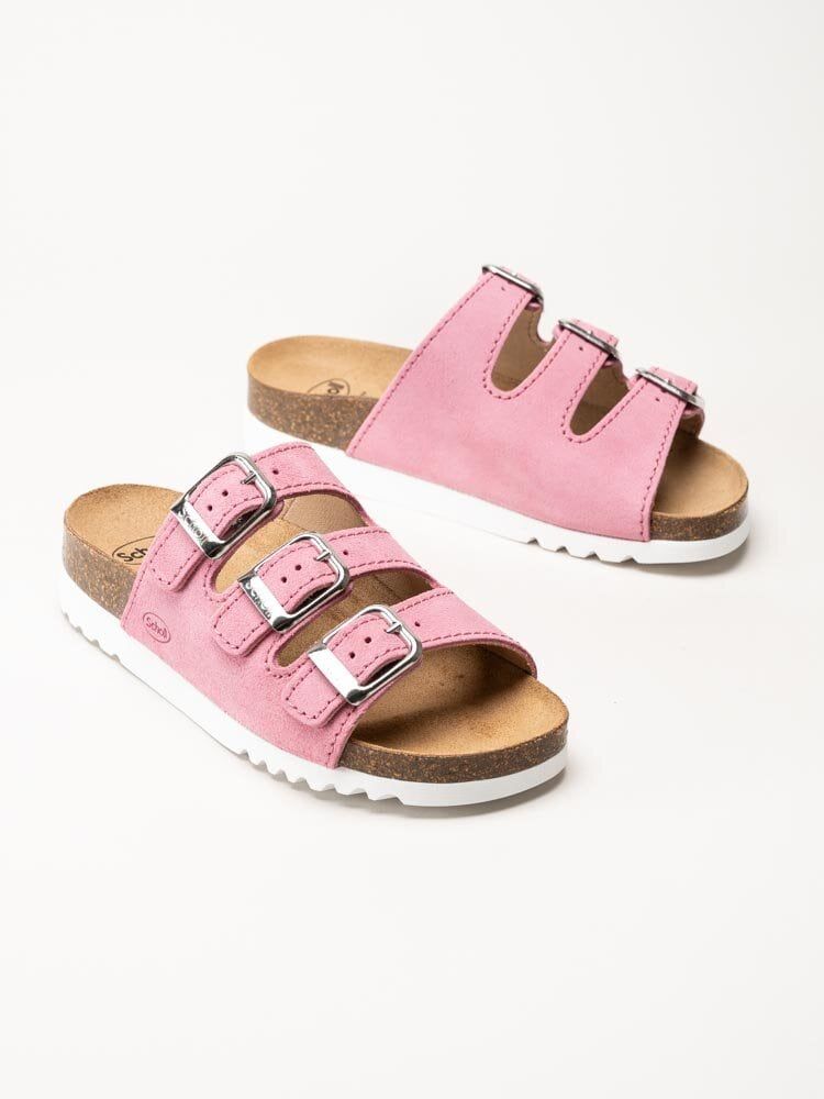 Scholl - Rio WG AD - Rosa slip in sandaler i mocka