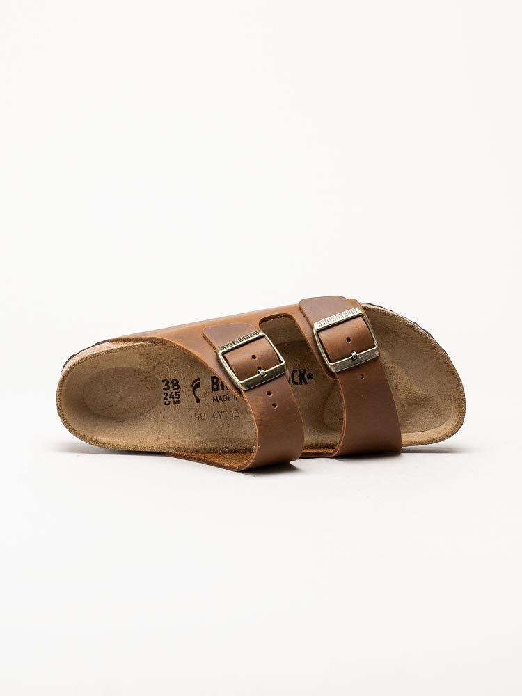 Birkenstock - Arizona Narrow - Bruna slip in sandaler i oljat skinn