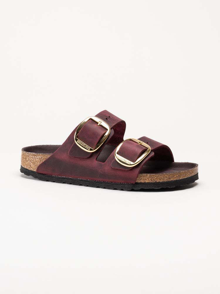 Birkenstock - Arizona Big Buckle oiled narro - Vinröda slip in sandaler stora spännen