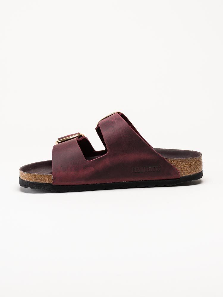 Birkenstock - Arizona Big Buckle oiled narro - Vinröda slip in sandaler stora spännen