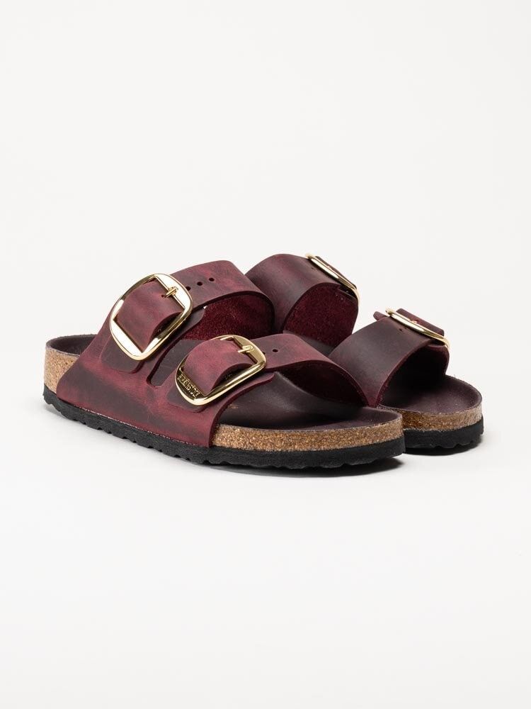 Birkenstock - Arizona Big Buckle oiled narro - Vinröda slip in sandaler stora spännen