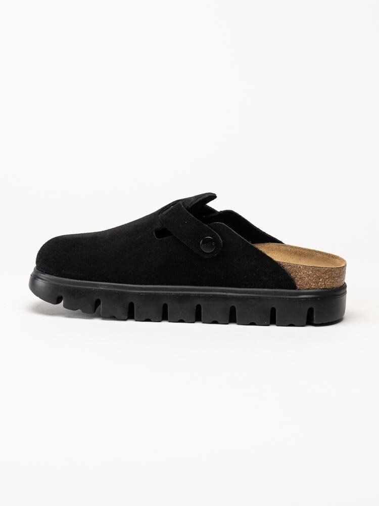 Papillio by Birkenstock - Boston chunky suede - Svarta slip in sandaler i mocka