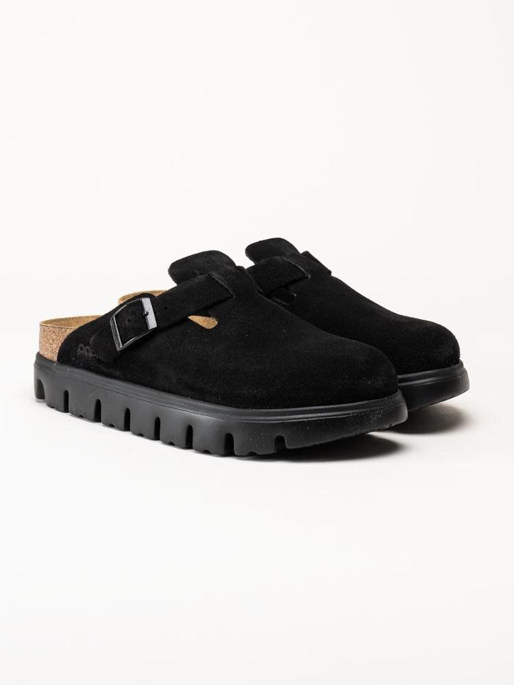 Papillio by Birkenstock - Boston chunky suede - Svarta slip in sandaler i mocka