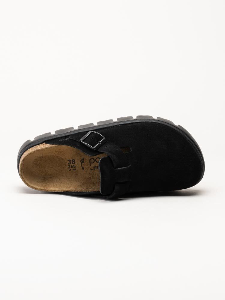 Papillio by Birkenstock - Boston chunky suede - Svarta slip in sandaler i mocka