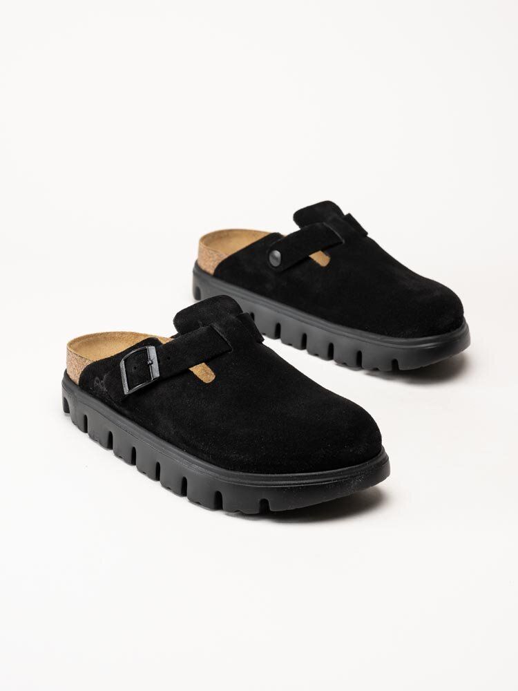 Papillio by Birkenstock - Boston chunky suede - Svarta slip in sandaler i mocka