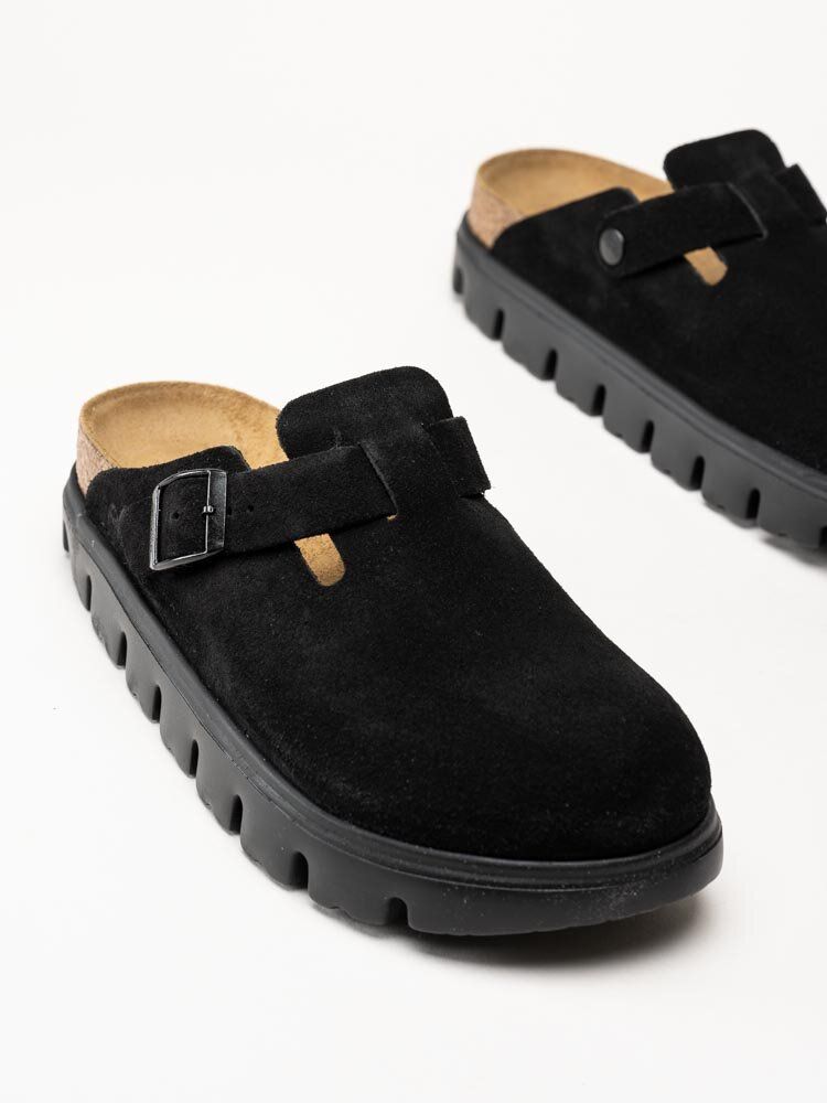 Papillio by Birkenstock - Boston chunky suede - Svarta slip in sandaler i mocka