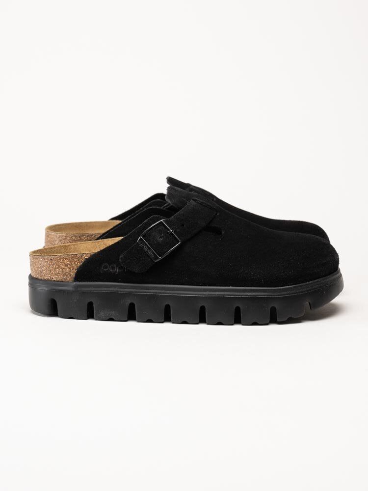 Papillio by Birkenstock - Boston chunky suede - Svarta slip in sandaler i mocka