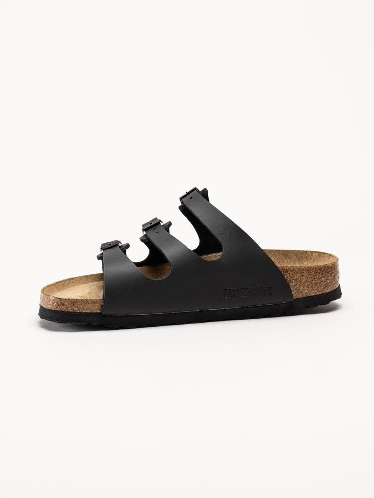 Birkenstock - Florida - Svarta slip in sandaler i skinnimitation