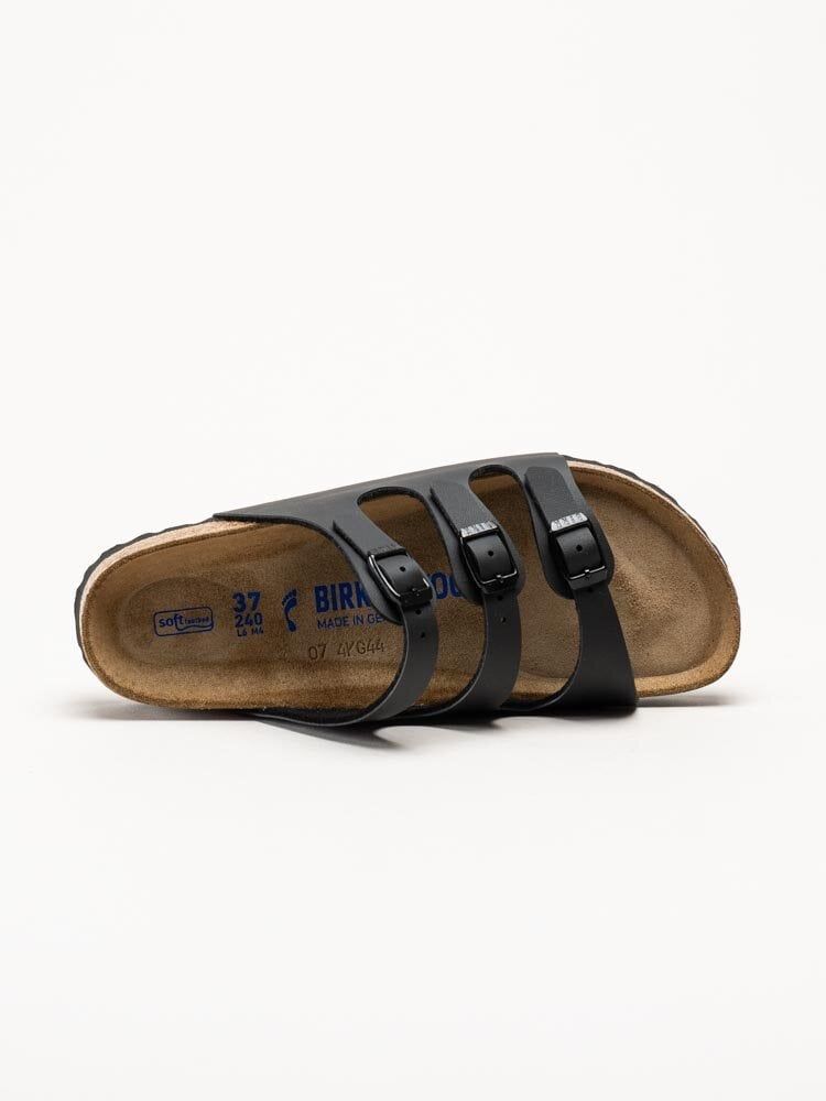 Birkenstock - Florida - Svarta slip in sandaler i skinnimitation
