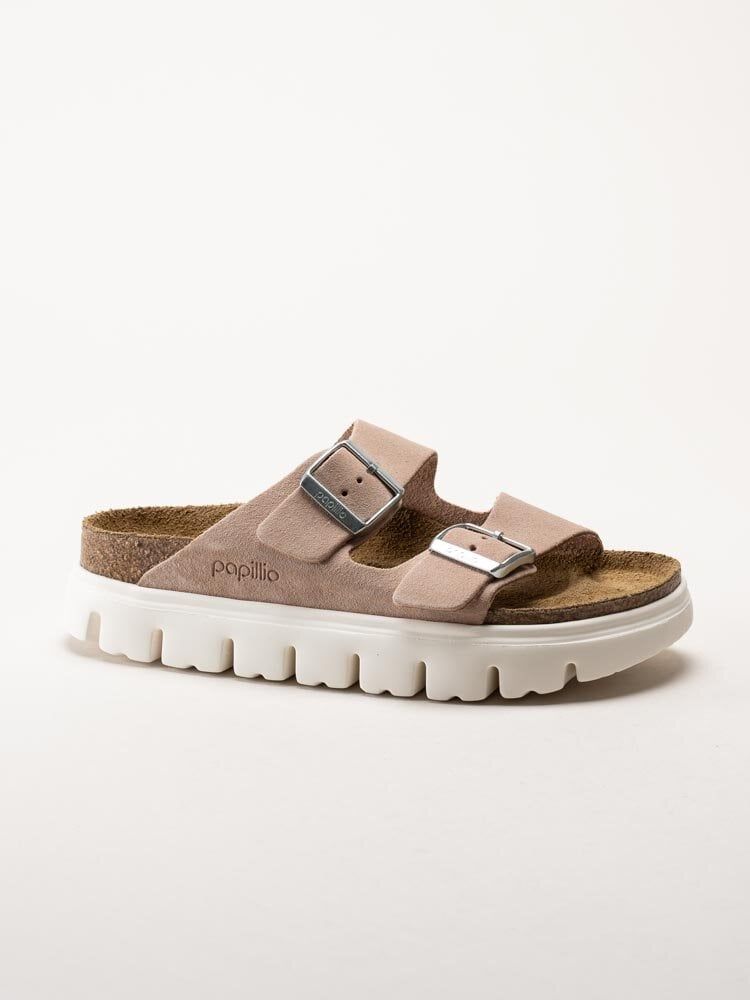 Birkenstock - Arizona Platform Suede - Gammelrosa slip in platåsandaler