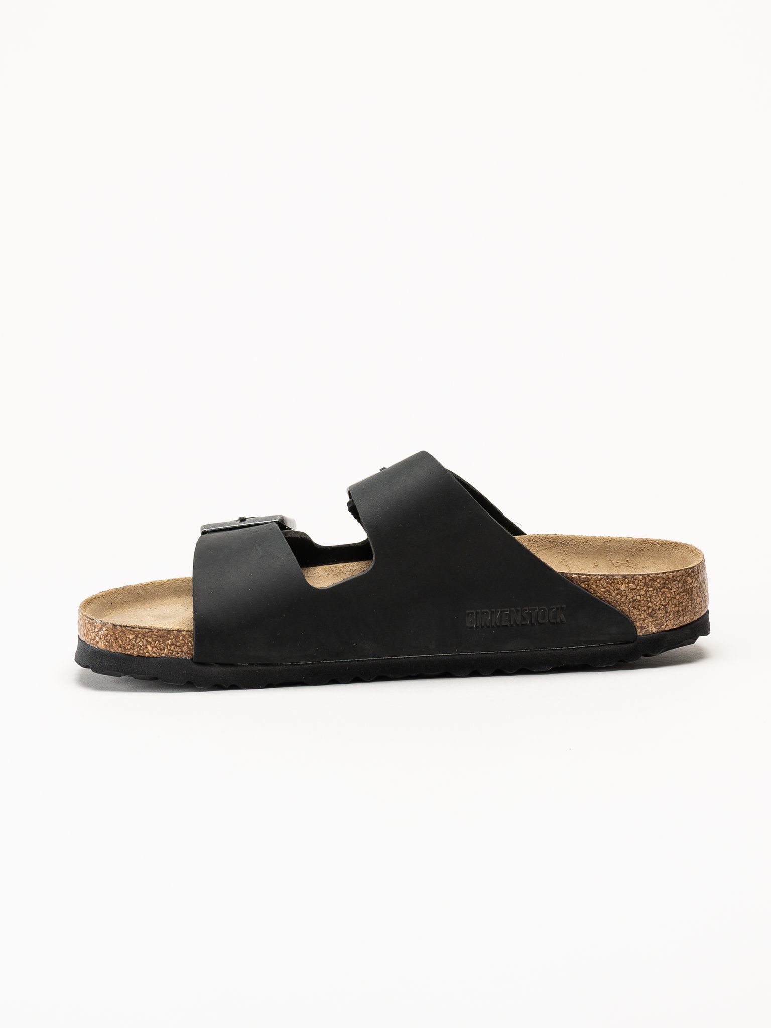 Birkenstock - Arizona SFB oiled - Svarta slip in sandaler i oljat skinn