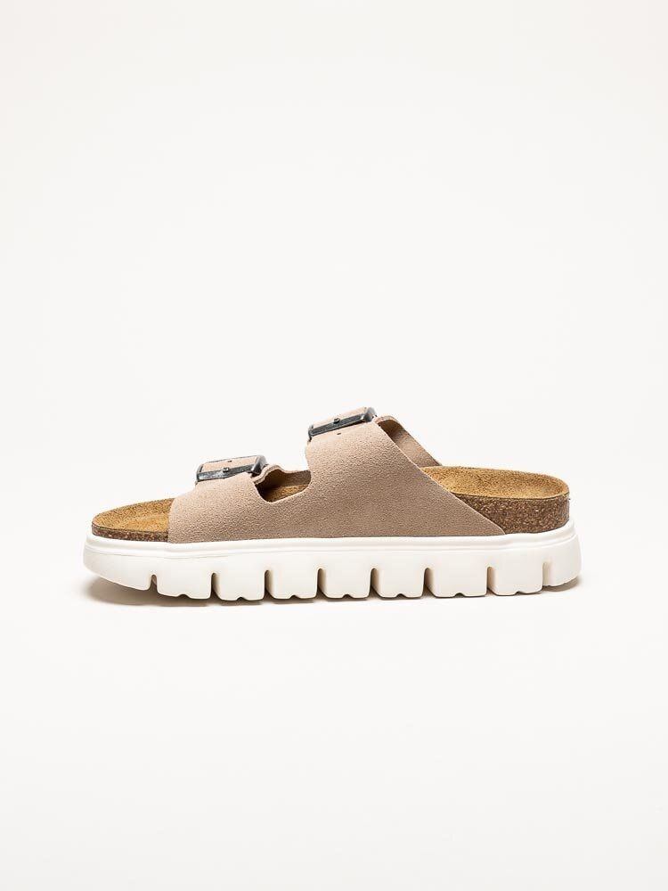 Birkenstock - Arizona Platform Suede - Beige slip in platåsdandaler