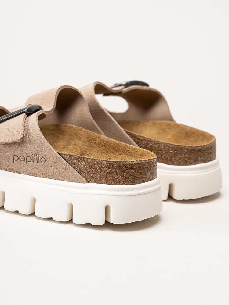 Birkenstock - Arizona Platform Suede - Beige slip in platåsdandaler