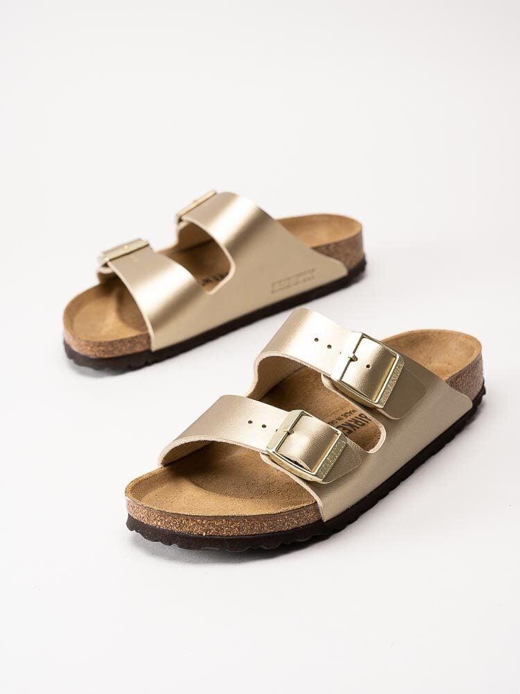 Birkenstock - Arizona Birko-Flor narrow - Guldmetallic slip in sandaler