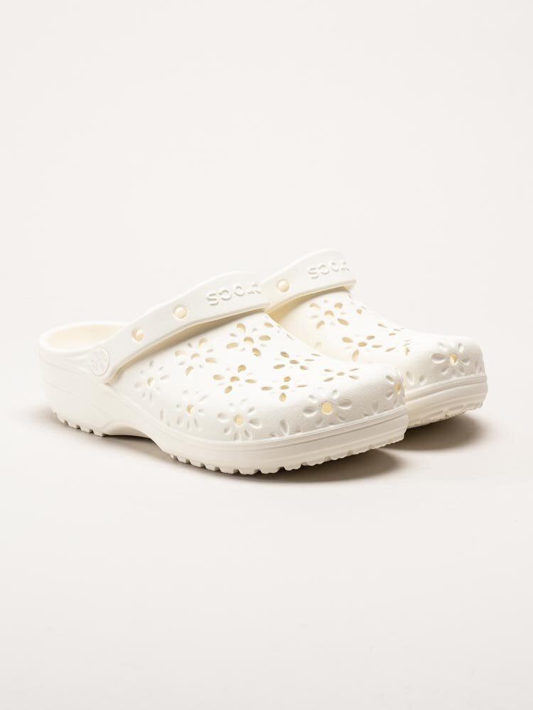 Crocs - Classic Floral Cut Out Clog - Vita badtofflor