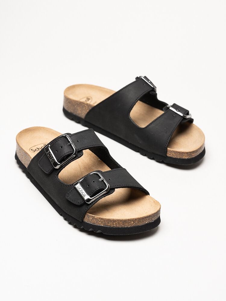 Scholl - Malaren Low AD - Svarta slip in sandaler i oljad nubuck