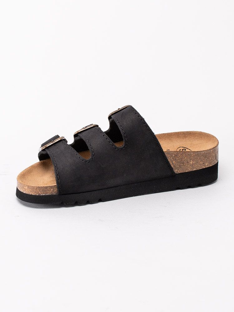 Scholl - Rio WG AD - Svarta slip in sandaler i nubuck