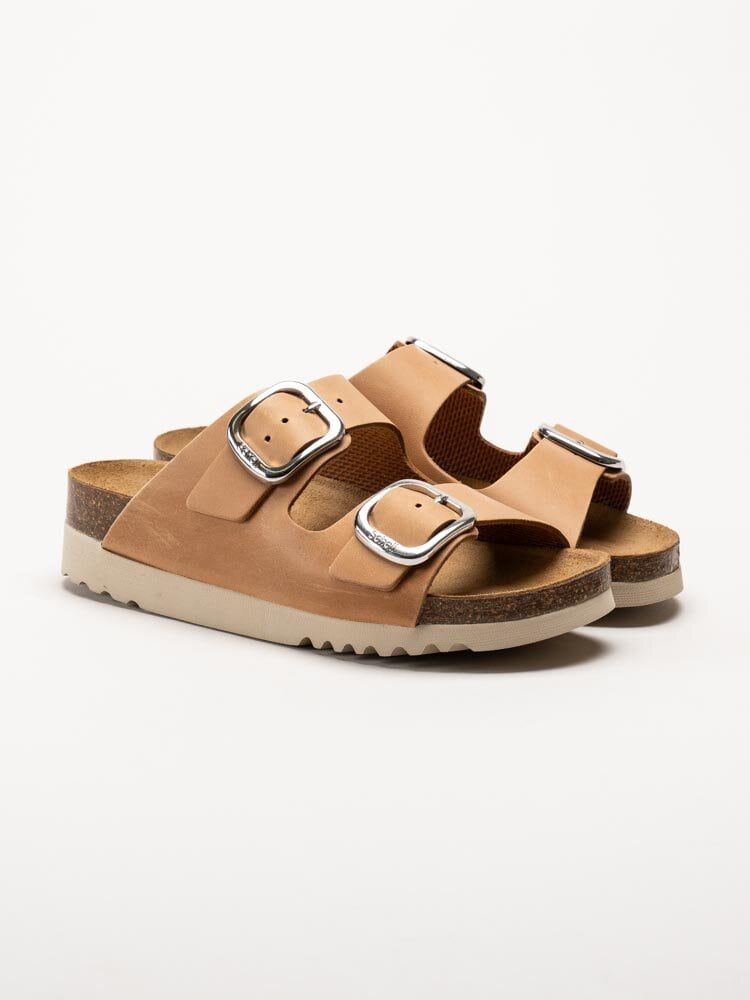 Scholl - ILARY 2 STRAPS WG AD - Ljusbruna slip in sandaler