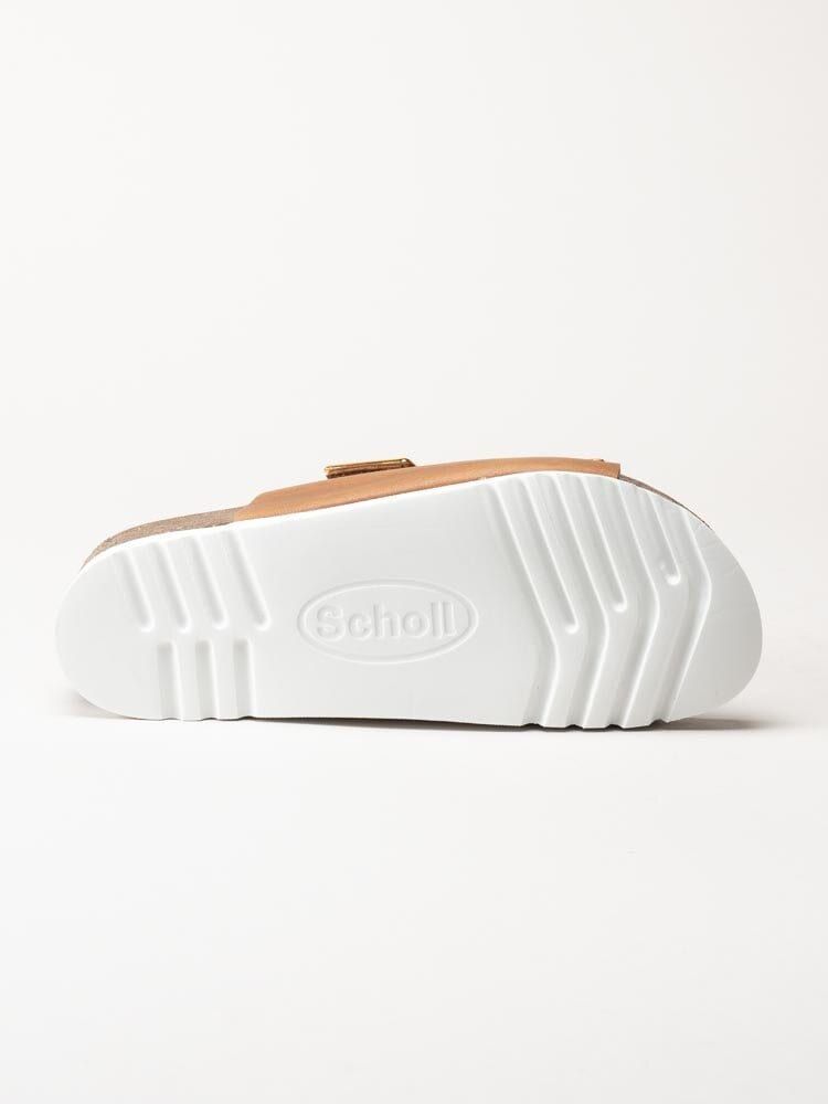 Scholl - Monterey 2 Straps Wg Ad - Bruna slip in sandaler i skinn