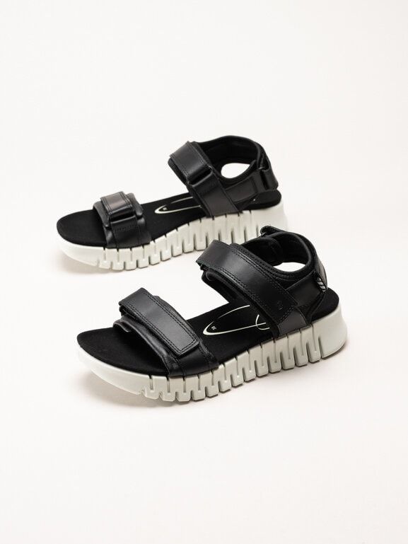 Ecco - Gruuv Sol Sandal - Svarta sportiga sandaler