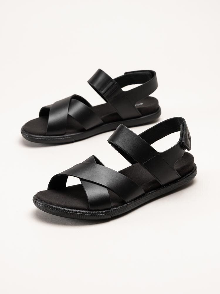 Ecco - Samara Sandal 4 straps - Svarta sandaler i skinn