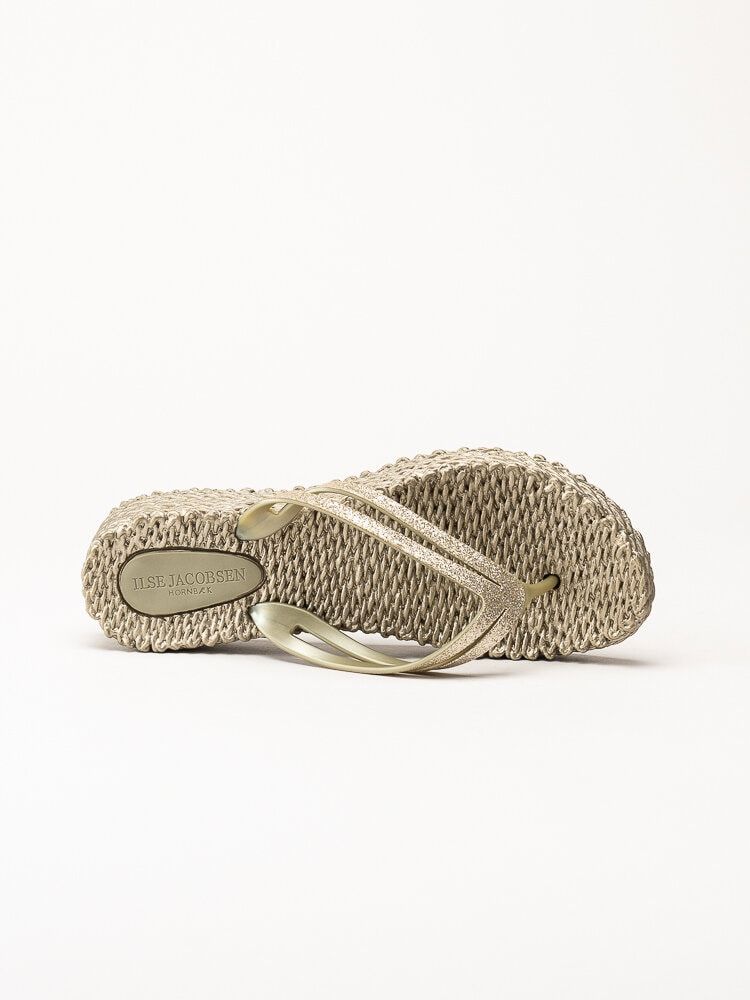 Ilse Jacobsen - Cheerful 13 - Guldfärgade flip flop med glitterremmar