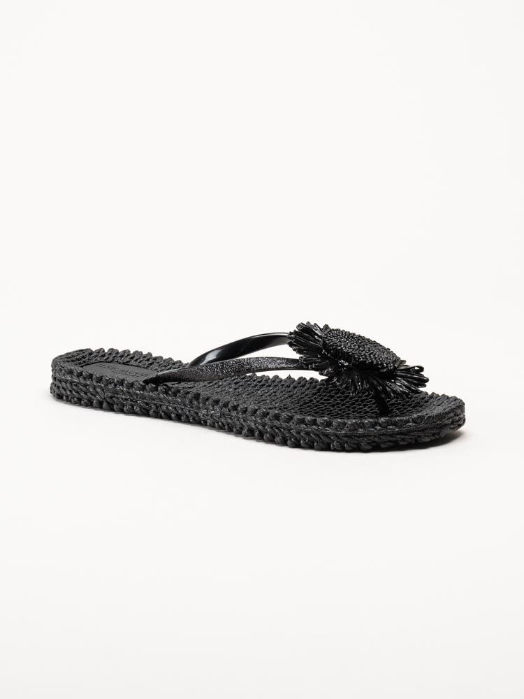 Ilse Jacobsen - Cheerful16F - Svarta flip flop med blomma