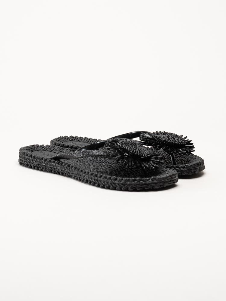 Ilse Jacobsen - Cheerful16F - Svarta flip flop med blomma