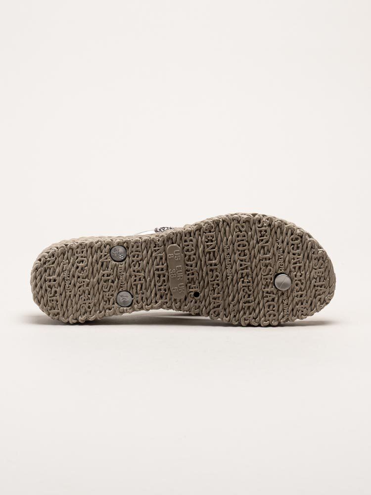 Ilse Jacobsen - Cheerful15 - Beige flip flop, remmar med glitterstenar