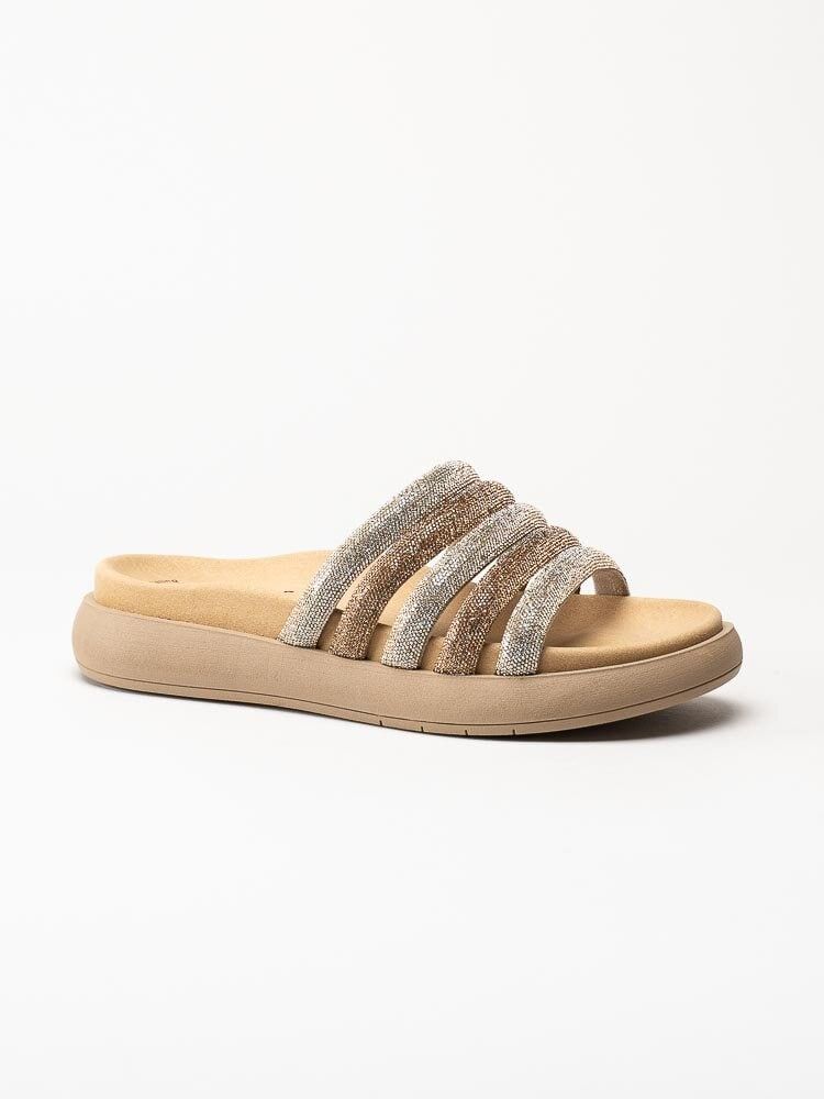 Gabor - Guldiga slip in sandaler med strass