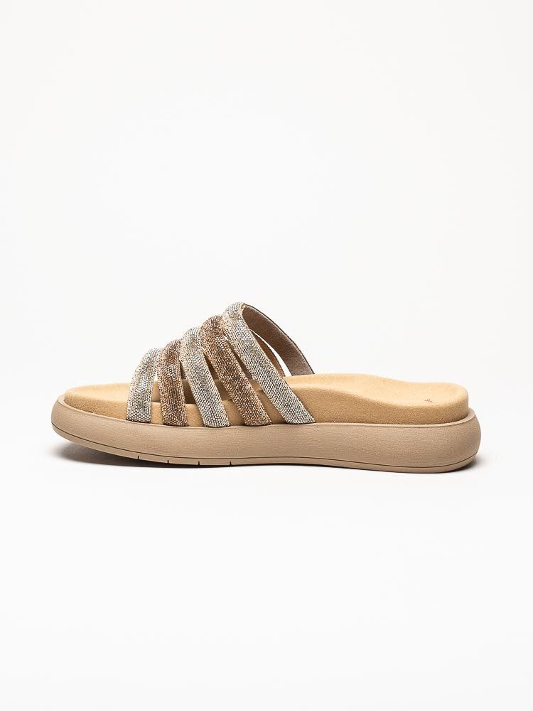 Gabor - Guldiga slip in sandaler med strass