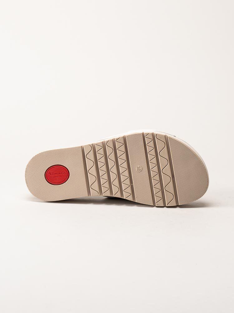 Tamaris Comfort - Vita slip in sandaler i skinn