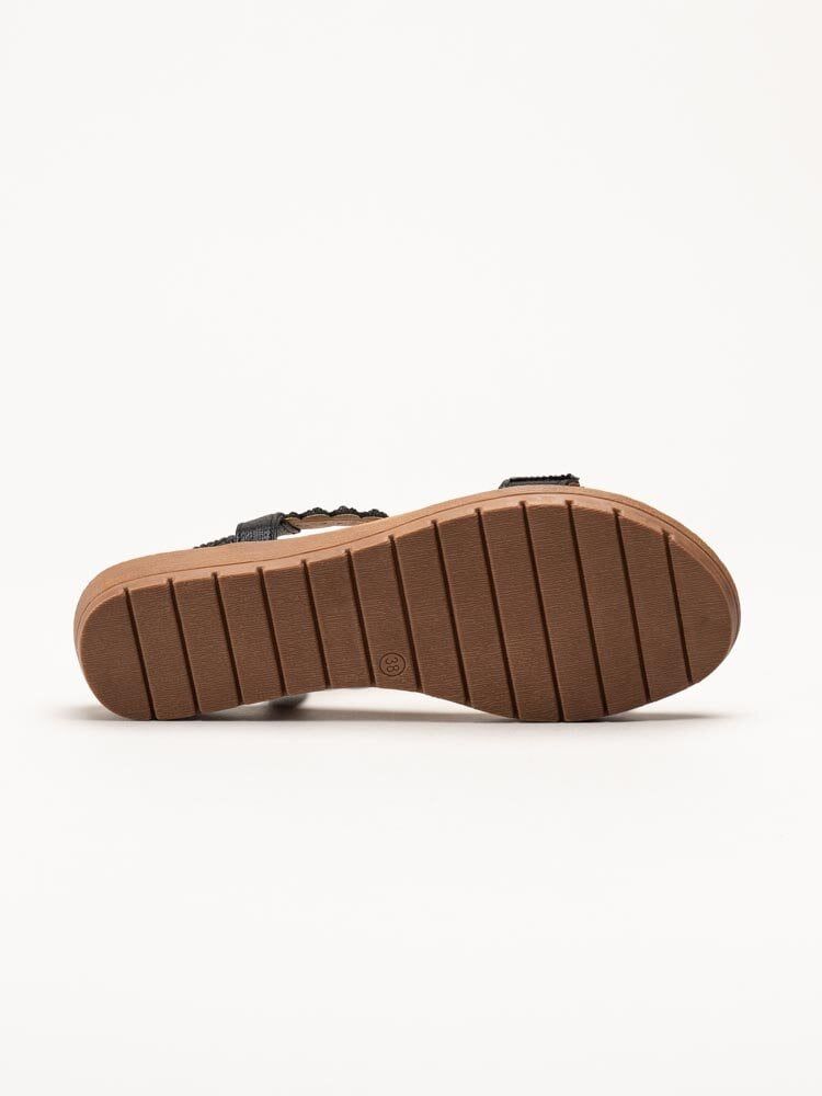Lunar - Svarta sandaler med strass-stenar