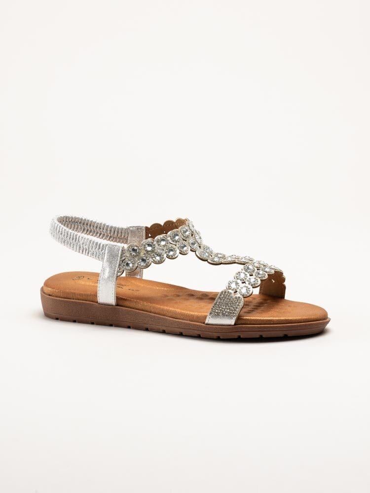 Lunar - Silvriga sandaler med strass-stenar